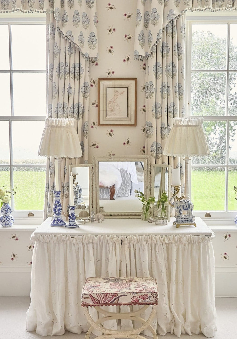 The Porcelain Elephant Candle Holder - Blue - Casa by Josephine Jenno