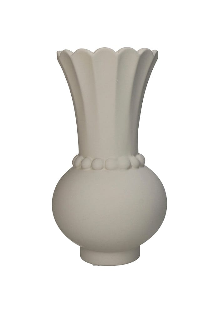 Timeless Ivory Vase with Bobbin Accent - Casa by Josephine Jenno
