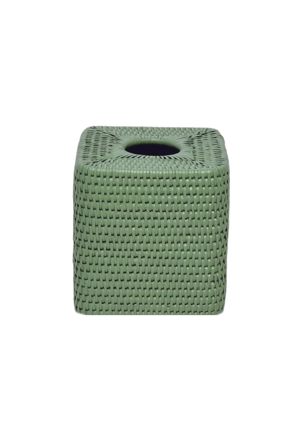 Rattan Tissue Box Cover - Green