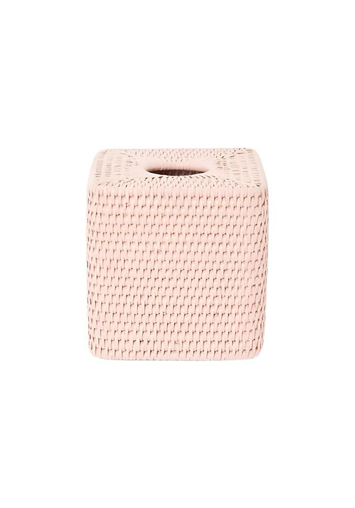 Tissue box Rattan Tissue Box Cover - Pink