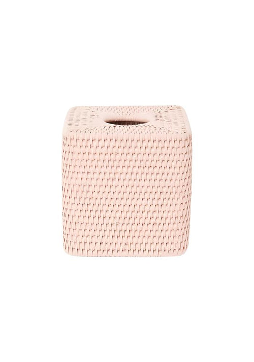 Rattan Tissue Box Cover - Pink