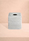 Rattan Tissue Box Cover - White