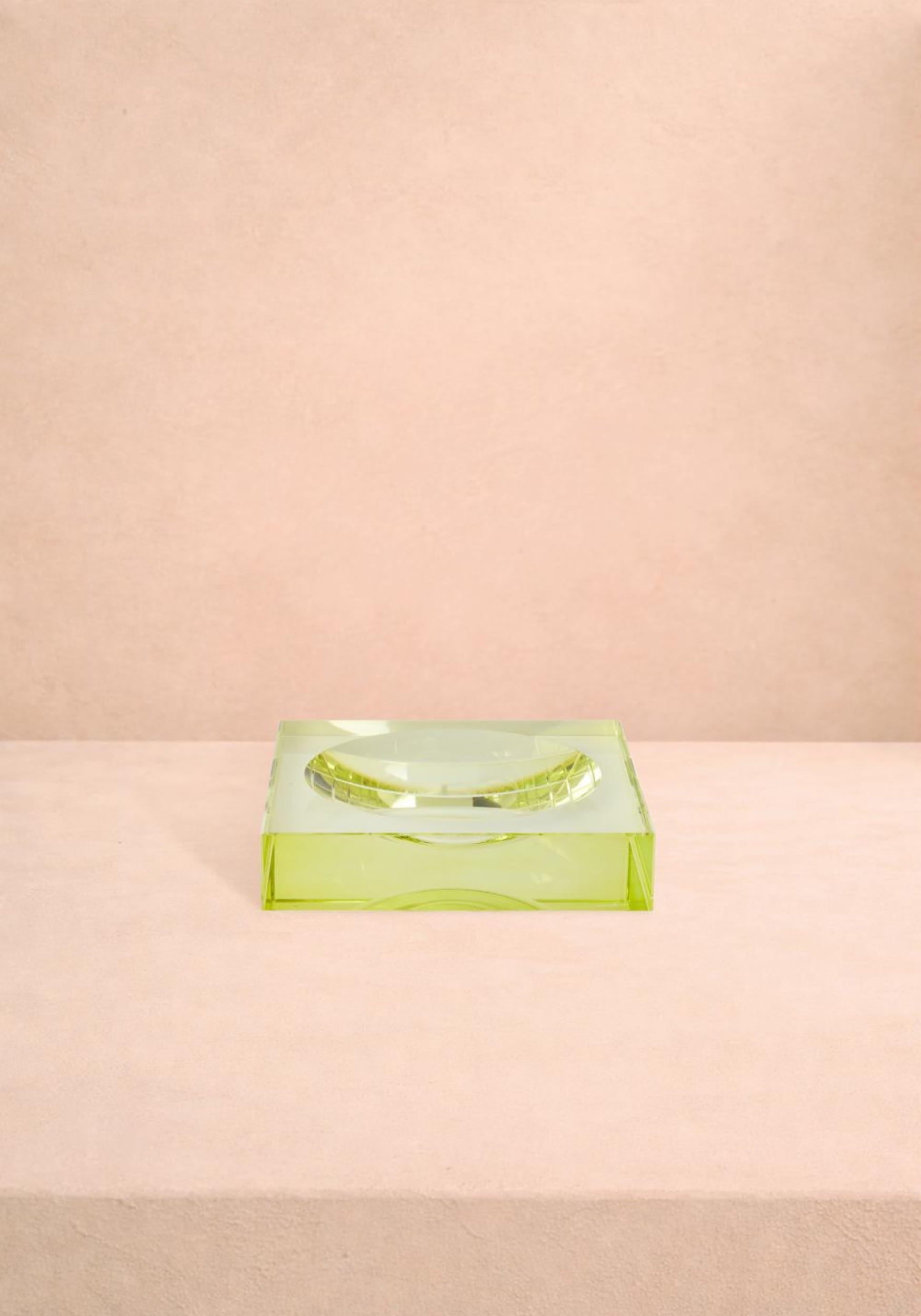 Chelsea Glass Trinket Tray - Yellow/Green