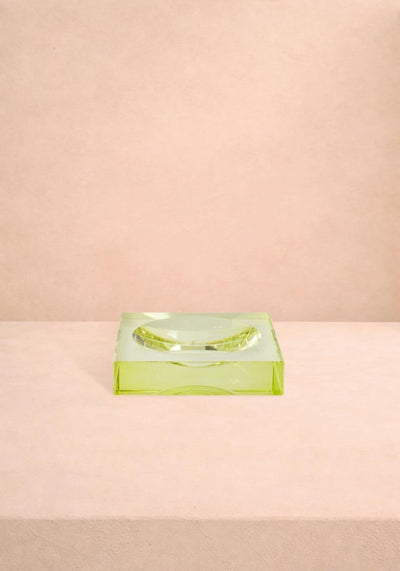 Chelsea Glass Trinket Tray - Yellow/Green