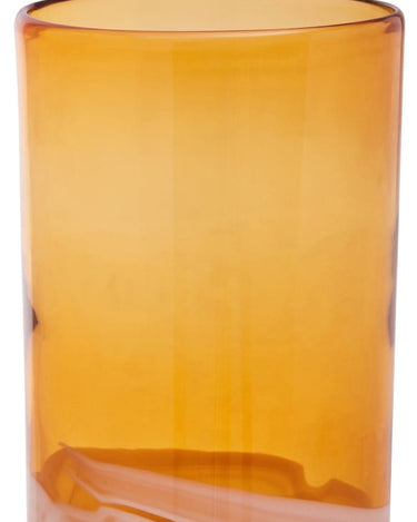 Christie Amber Two tone Glass Vase with Gold Trim