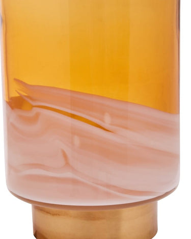 Christie Amber Two tone Glass Vase with Gold Trim