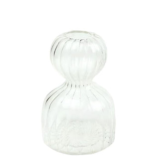 Hand-Blown Hourglass Vase Clear