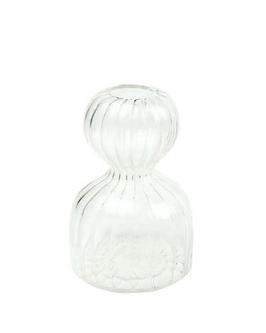 Hand-Blown Hourglass Vase Clear