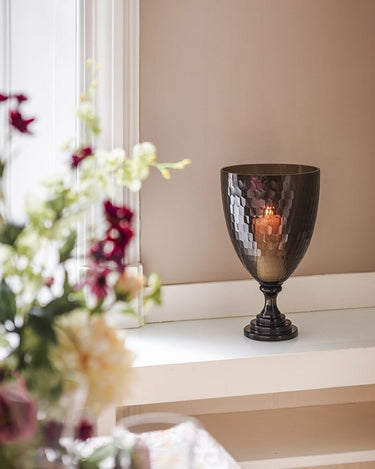 Honeycomb Glass Hurricane Vase