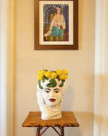 Italian Woman with Lemons Bust Statue