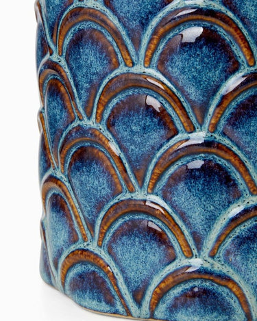 Large Mermaid Vase Blue Pottery