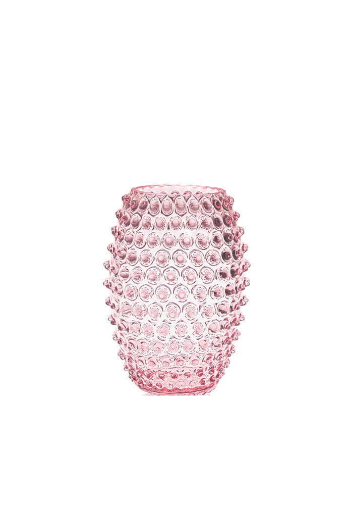 Tall Pink Hobnail Vase