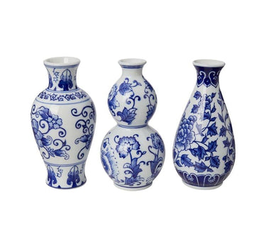 Three Delft Bud Vases