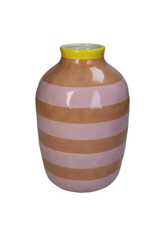 Vase Stripe Pink 18x18x26cm