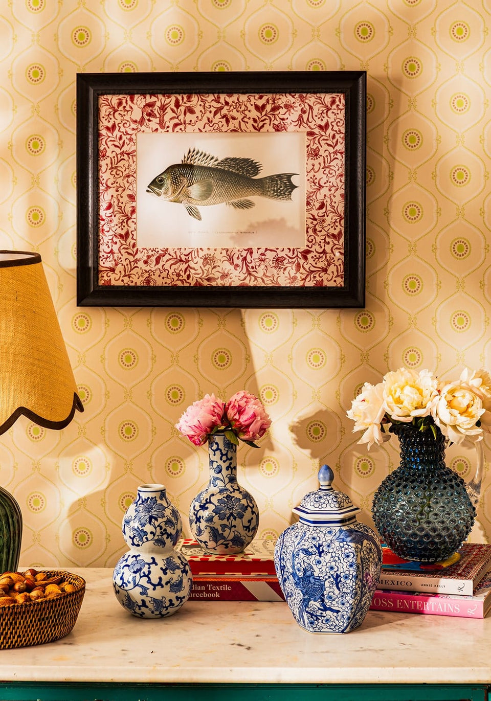 Anna Blue and White Bird Motif Ginger Jar