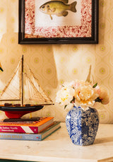 Anna Blue and White Bird Motif Ginger Jar
