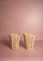 Atlántico Iraca Scallop Vase, Natural - Set of 2