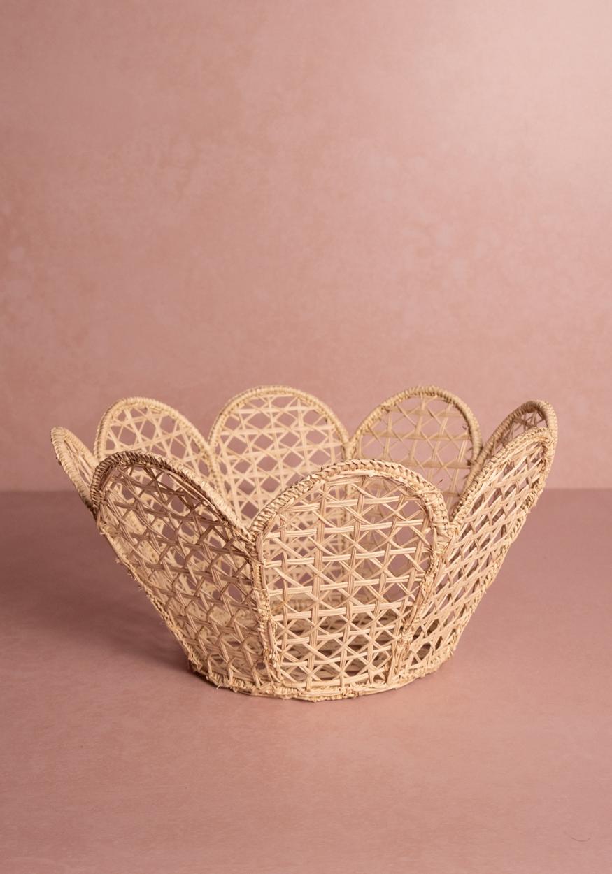 Vases Atlántico Scallop Iraca Basket, Natural
