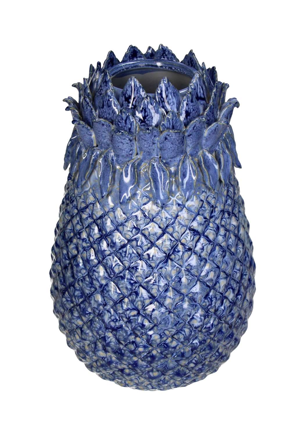 Blue Pineapple Stoneware Vase Large