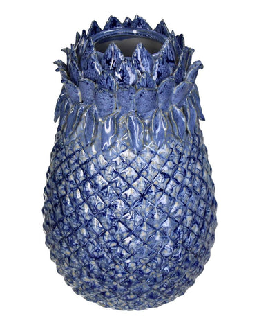 Blue Pineapple Stoneware Vase Large