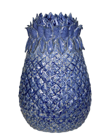 Blue Pineapple Stoneware Vase Large