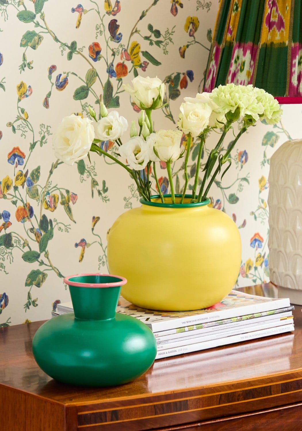 Vases Color Blocking Yellow and Green Vase