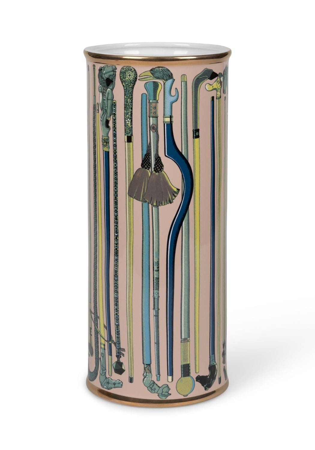 Della Tall Gilded Galerie Porcelain Vessel