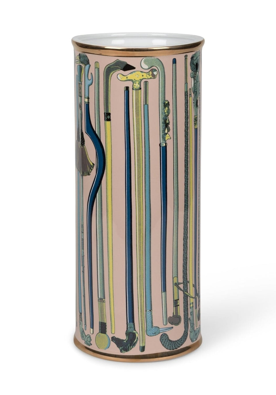 Della Tall Gilded Galerie Porcelain Vessel