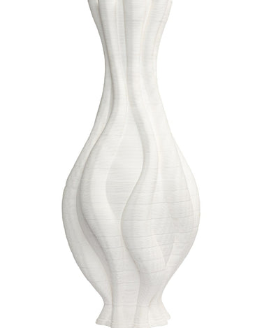 Emilie Tall White Twisted Ceramic Vase