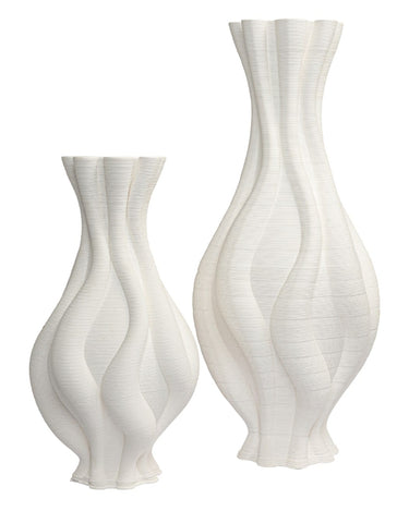 Emilie Tall White Twisted Ceramic Vase