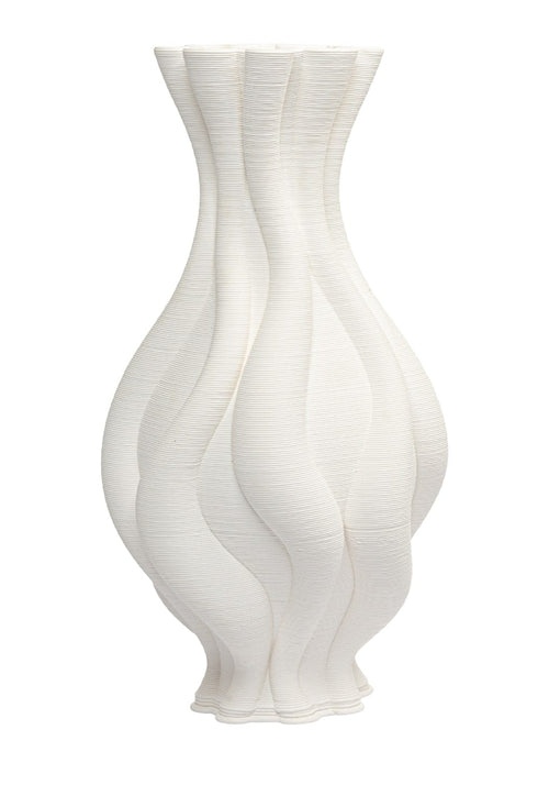 Emilie White Twisted Ceramic Vase