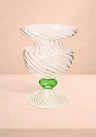 Green Globe Murano Vase Cleo Wave