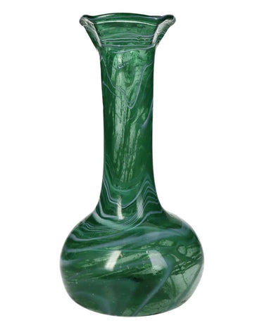 Vases Green Marbled Bud Vase - Lightweight Treated Glass