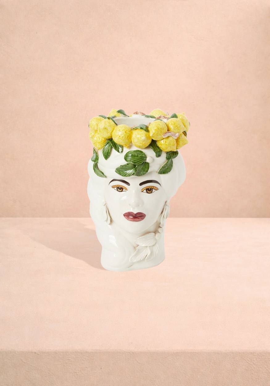 Italian Woman Lemons Vase Moro Head