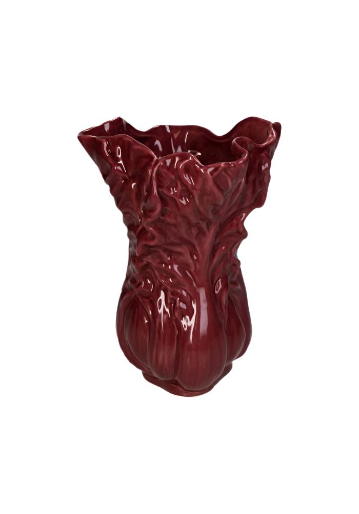 Maroon Coloured Cabbage Leaf Vase