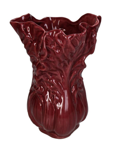 Vases Maroon Coloured Cabbage Leaf Vase