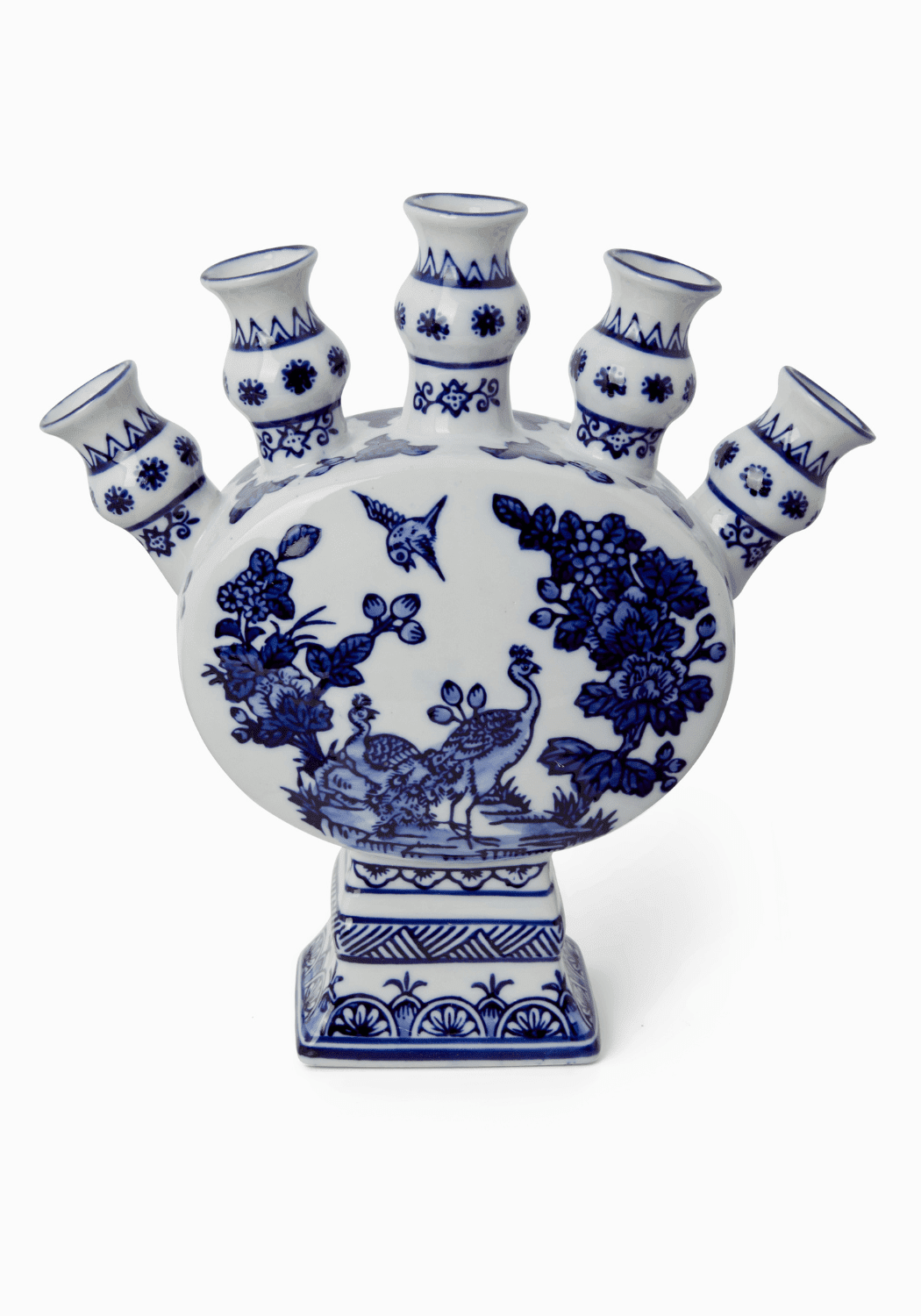 Peacock of Paradise Tulipiere Delft Vase