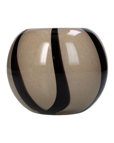 Vases Rounded Striped Two Toned Brown Vase