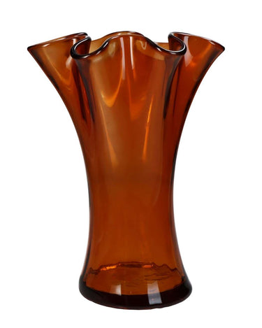 Vases Scalloped Top Elegant Vase in Brown