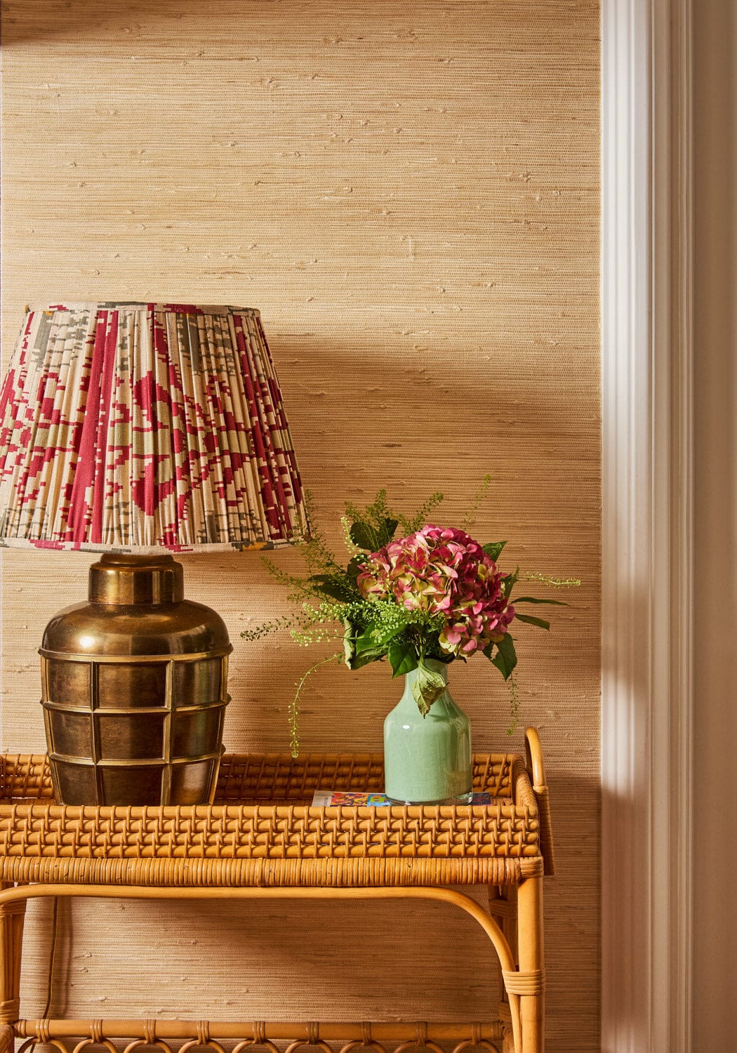 Scalloped Vintage Inspired Green Glass Vase