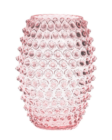 Tall Pink Hobnail Vase