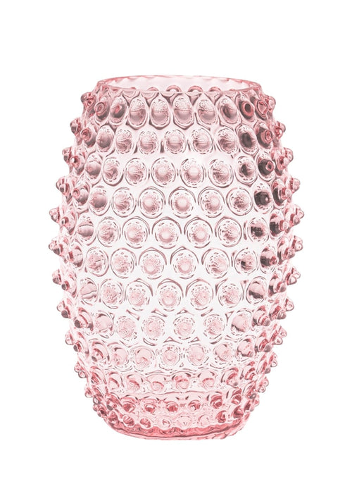 Tall Pink Hobnail Vase