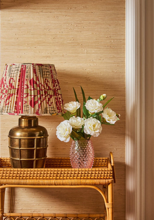 Tall Pink Hobnail Vase