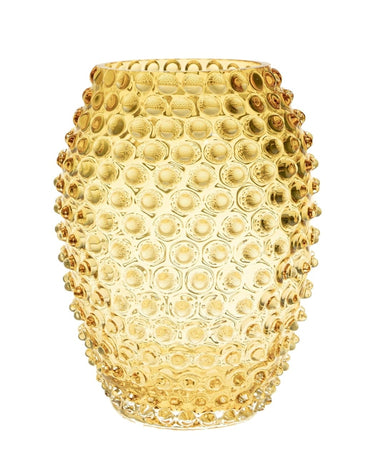 Tall Yellow Hand Blown Vase