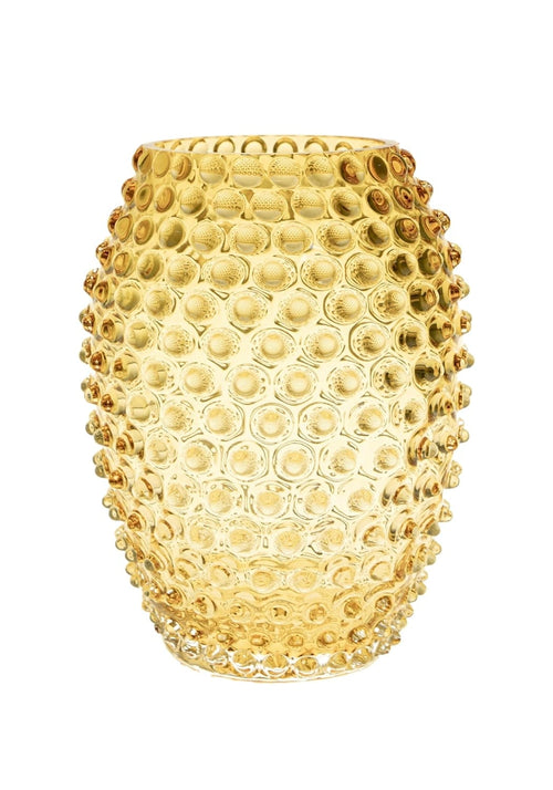 Tall Yellow Hand Blown Vase