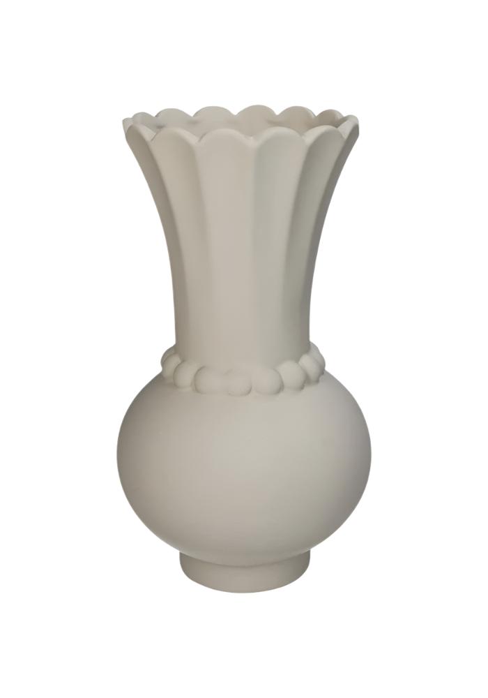 Timeless Ivory Vase with Bobbin Accent