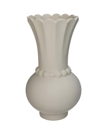 Timeless Ivory Vase with Bobbin Accent