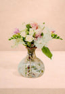 Vintage Style Glass Bud Vase with Marbling - Lightweight Treated Glass