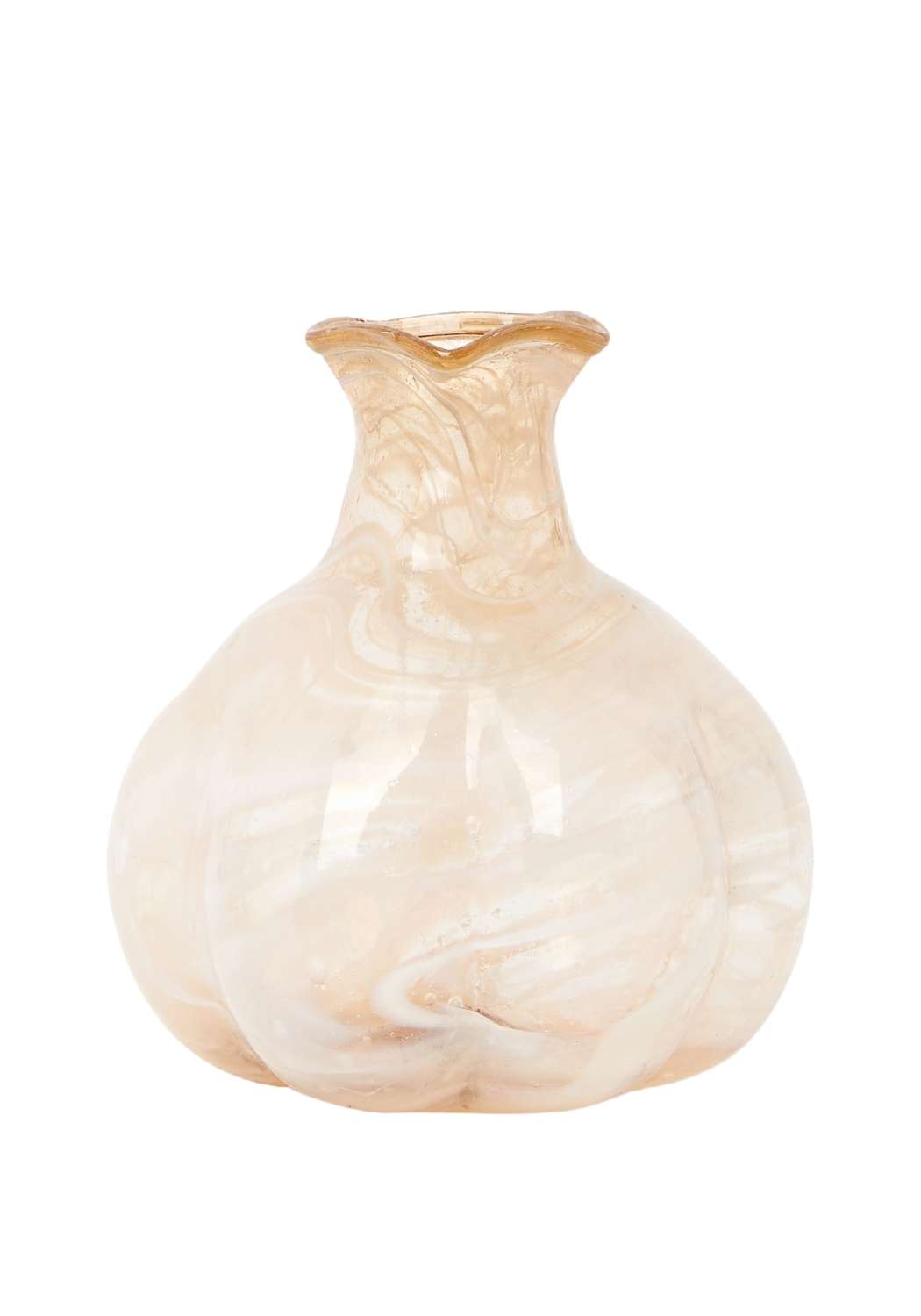 Vintage Style Glass Bud Vase with Marbling - Lightweight Treated Glass