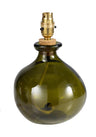 Verdant Revival Glass Table Lamp Base - Olive Green